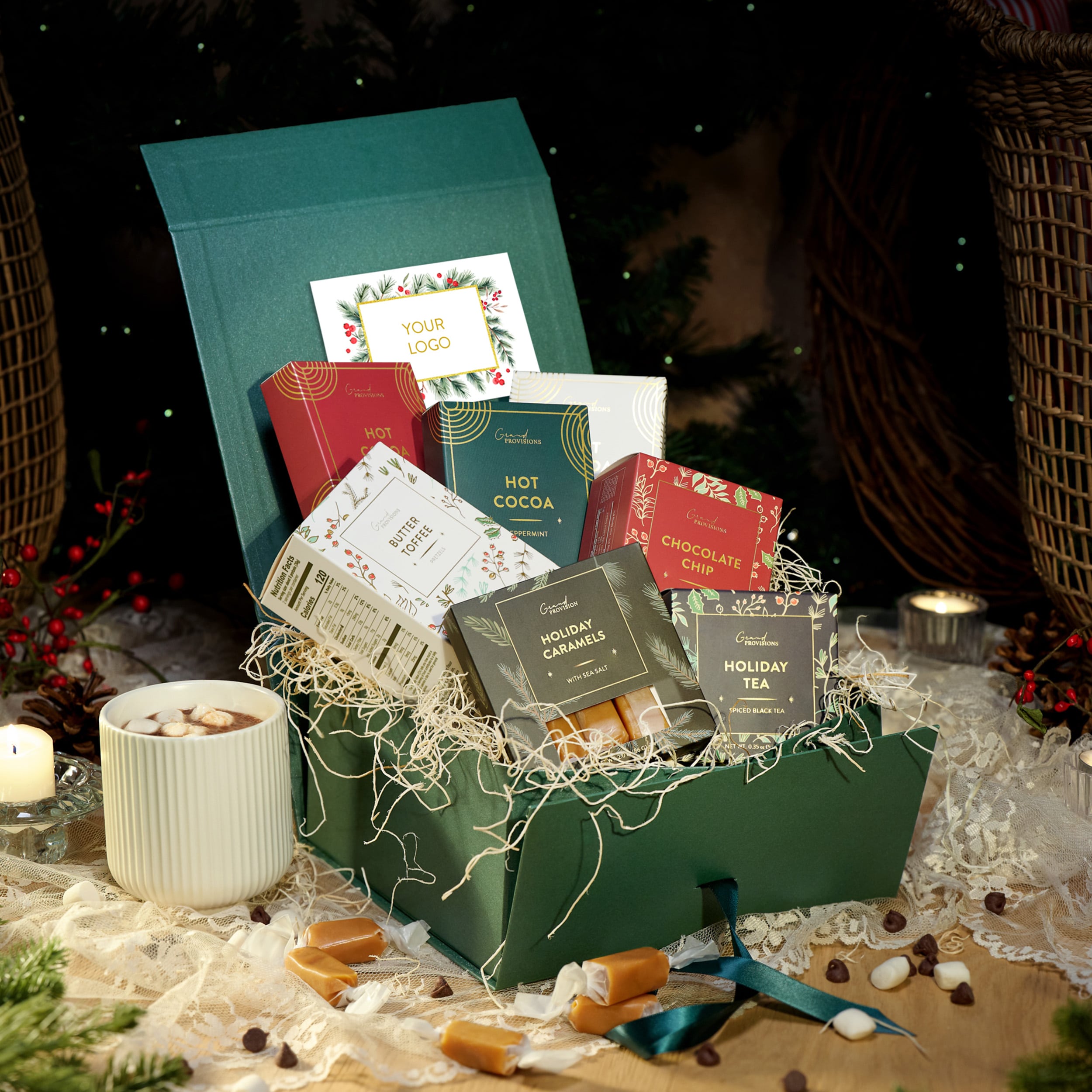 GP Holiday Box - Gourmet Cocoa, Cookies & Sweet Holiday Treats
